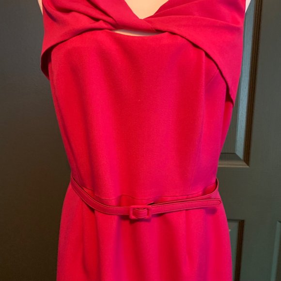 Jones New York Pink Belted Shift Dress with Peep Hole, Size 12 - Picture 3 of 5